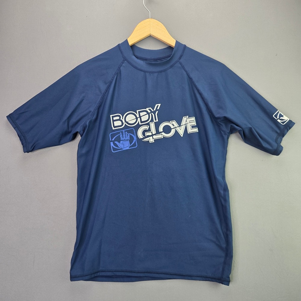 Body Glove Rash Guard Swim Shirt XL Blue Short Sleeve UVP 50 Sun Protection Surf